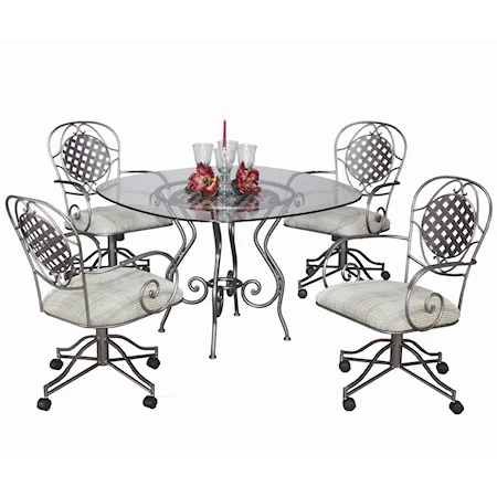 Customizable Casual 5 Piece Table & Chairs Set